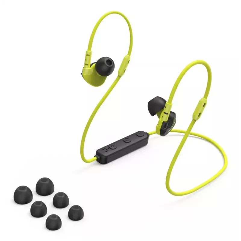 Hama Freedom Athletics III Headset Kabellos Ohrbügel, In-Ear Sport Bluetooth Schwarz, Gelb
