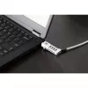 Manhattan Universal Laptop-Kombinationsschloss für Noble Wedge®, Nano und K-Slot, sicheres 3-in-1 Anti-Diebstahl-Notebookschloss, zurücksetzbare 4-stellige Kombination, 1,8 m, schnittfester Kohlenstoffstahlkabel, transluzente PVC-Ummantelung, Silber