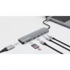 Manhattan USB-C Dock/Hub mit Kartenleser, Anschlüsse (x5): HDMI, USB-A (x2) und USB-C (x2), mit Power Delivery (PD) 100W – benötigt externes USB-C-Ladegerät (nicht enthalten). USB-betrieben (kein externes Netzteil erforderlich), wenn PD nicht verwendet wird