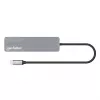 Manhattan USB-C Dock/Hub mit Kartenleser, Anschlüsse (x5): HDMI, USB-A (x2) und USB-C (x2), mit Power Delivery (PD) 100W – benötigt externes USB-C-Ladegerät (nicht enthalten). USB-betrieben (kein externes Netzteil erforderlich), wenn PD nicht verwendet wird
