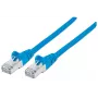 Intellinet Netzwerk-Patchkabel, Cat6, 0,5 m, Blau, Kupfer, S/FTP, LSOH / LSZH, PVC, RJ45, vergoldete Kontakte, Snagless, mit Knickschutz, lebenslange Garantie