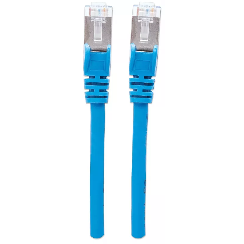 Intellinet Netzwerk-Patchkabel, Cat6, 0,5 m, Blau, Kupfer, S/FTP, LSOH / LSZH, PVC, RJ45, vergoldete Kontakte, Snagless, mit Knickschutz, lebenslange Garantie