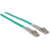 Intellinet Glasfaser-Patchkabel, OM3, LC/LC, 3 m, Aqua, Duplex, Multimode, 50/125 µm, LSZH, Faser, lebenslange Garantie