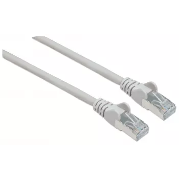 Intellinet Netzwerk-Patchkabel, Cat6A, 0,5 m, Grau, Kupfer, S/FTP, LSOH / LSZH, PVC, RJ45, vergoldete Kontakte, Knickschutz, Knickschutztülle, lebenslange Garantie