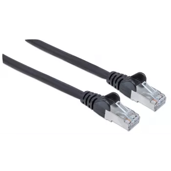 Intellinet Netzwerk-Patchkabel, Cat6A, 2 m, Schwarz, Kupfer, S/FTP, LSOH/LSZH, PVC, RJ45, vergoldete Kontakte, Knickschutz, Zugentlastung, lebenslange Garantie