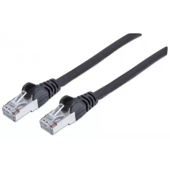 Intellinet Netzwerk-Patchkabel, Cat6A, 3m, Schwarz, Kupfer, S/FTP, LSOH / LSZH, PVC, RJ45, vergoldete Kontakte, Knickschutz, Zugentlastung, lebenslange Garantie