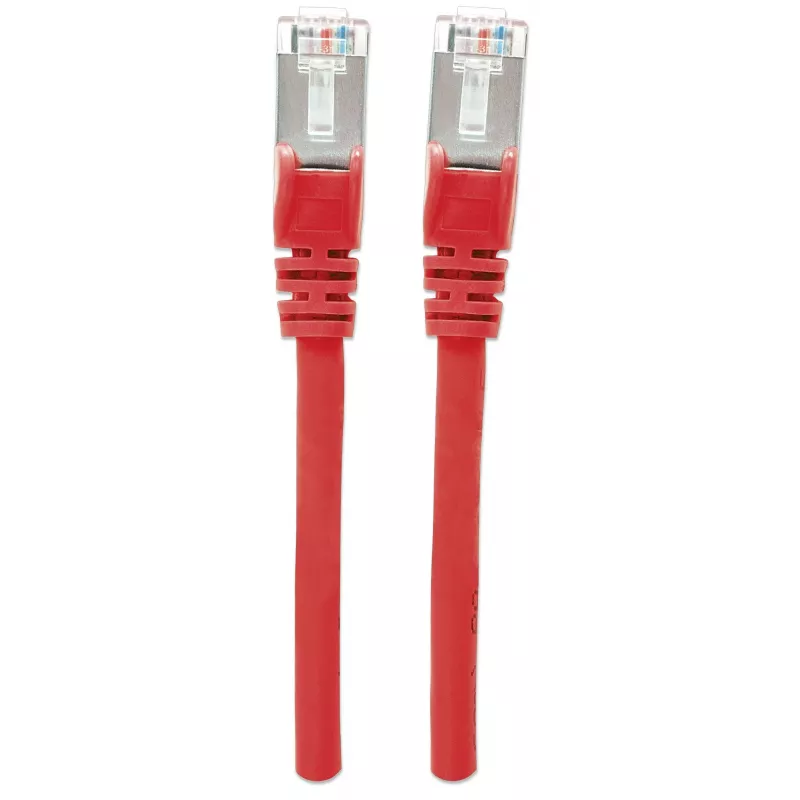 Intellinet Netzwerk-Patchkabel, Cat6A, 1,5 m, Rot, Kupfer, S/FTP, LSOH / LSZH, PVC, RJ45, vergoldete Kontakte, rastnasenfrei, geschützt, Lebenslange Garantie