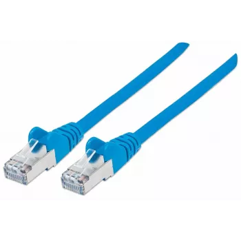 Intellinet Netzwerk-Patchkabel, Cat7-Kabel/Cat6A-Stecker, 0,5 m, Blau, Kupfer, S/FTP, LSOH/LSZH, PVC, RJ45, vergoldete Kontakte, rastnasenlos, geschützt, lebenslange Garantie
