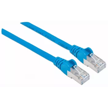 Intellinet Netzwerk-Patchkabel, Cat7-Kabel/Cat6A-Stecker, 5 m, Blau, Kupfer, S/FTP, LSOH / LSZH, PVC, RJ45, vergoldete Kontakte, rastnasenfrei, Knickschutztülle, lebenslange Garantie