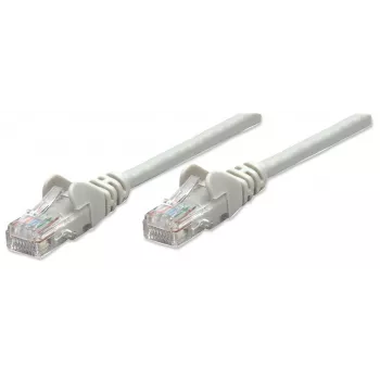 Intellinet Netzwerk-Patchkabel, Cat5e, 0,5 m, Grau, CCA, U/UTP, PVC, RJ45, vergoldete Kontakte, rastnasenfrei, Knickschutz, lebenslange Garantie