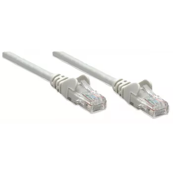 Intellinet Netzwerk-Patchkabel, Cat5e, 0,5 m, Grau, CCA, U/UTP, PVC, RJ45, vergoldete Kontakte, rastnasenfrei, Knickschutz, lebenslange Garantie