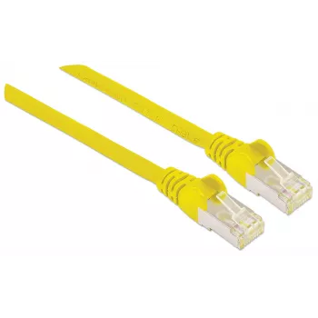 Intellinet Netzwerk-Patchkabel, Cat.6A, 1,5 m, Gelb, Kupfer, S/FTP, LSOH/LSZH, PVC, RJ45, vergoldete Kontakte, rastnasenloser Knickschutz, Knickschutztülle, Lebenslange Garantie