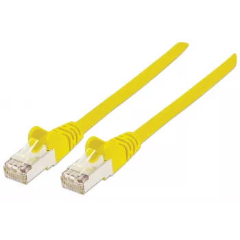 Intellinet Netzwerk-Patchkabel, Cat6A, 5 m, Gelb, Kupfer, S/FTP, LSOH / LSZH, PVC, RJ45, vergoldete Kontakte, Knickschutz, vergossen, Lebenslange Garantie