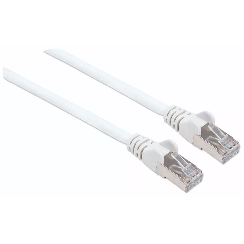 Intellinet Netzwerk-Patchkabel, Cat7-Kabel/Cat6A-Stecker, 0,5 m, Weiß, Kupfer, S/FTP, LSOH/LSZH, PVC, RJ45, vergoldete Kontakte, rastnasenfrei, mit Knickschutztülle, lebenslange Garantie