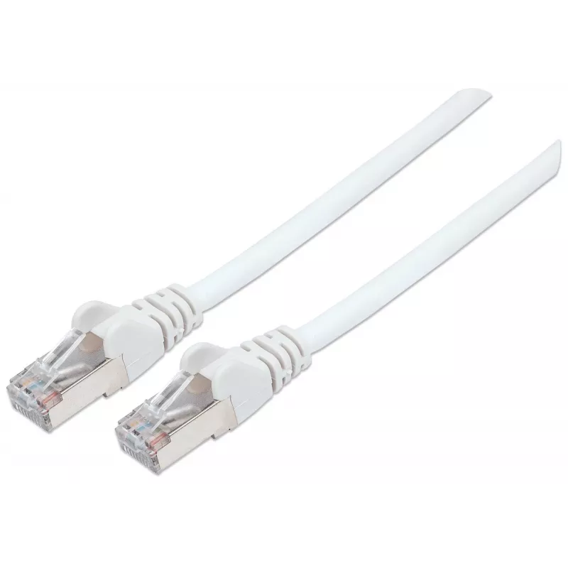 Intellinet Netzwerk-Patchkabel, Cat6, 0,5 m, Weiß, Kupfer, S/FTP, LSOH / LSZH, PVC, RJ45, vergoldete Kontakte, Rastnasenschutz, Knickschutztülle, lebenslange Garantie
