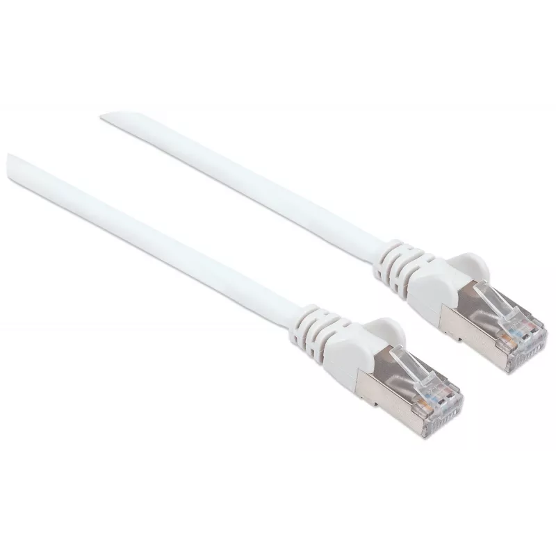 Intellinet Netzwerk-Patchkabel, Cat6, 0,5 m, Weiß, Kupfer, S/FTP, LSOH / LSZH, PVC, RJ45, vergoldete Kontakte, Rastnasenschutz, Knickschutztülle, lebenslange Garantie
