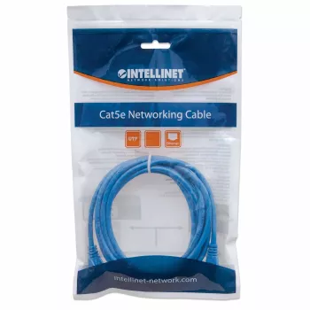 Intellinet Netzwerk-Patchkabel, Cat6, 0,5 m, Blau, CCA, U/UTP, PVC, RJ45, vergoldete Kontakte, Snagless, Schutzlasche, Lebenslange Garantie