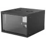 Intellinet 19-Zoll-Netzwerkschrank – Wandmontage (Basic), 6HE, 560 mm tief, Schwarz, zerlegt, max. 50 kg, nutzbare Tiefe 500 mm, Glastür, Rack, Teile für Wandmontage (z. B. Schrauben und Dübel) nicht enthalten