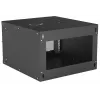 Intellinet 19-Zoll-Netzwerkschrank – Wandmontage (Basic), 6HE, 560 mm tief, Schwarz, zerlegt, max. 50 kg, nutzbare Tiefe 500 mm, Glastür, Rack, Teile für Wandmontage (z. B. Schrauben und Dübel) nicht enthalten