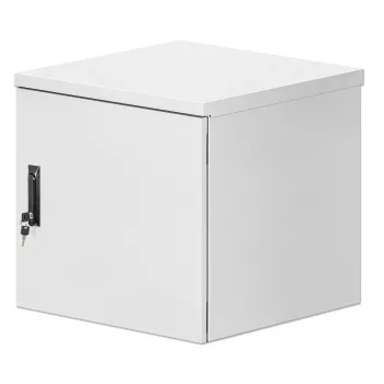 Intellinet Industrial IP55 19 Zoll Wandgehäuse mit integrierten Lüftern, 12HE 600 mm Tiefe, dachmontierte Zwei-Lüfter-Belüftungseinheit, staub- und wasserdichtes Gehäuse, montiert, Lichtgrau RAL7035