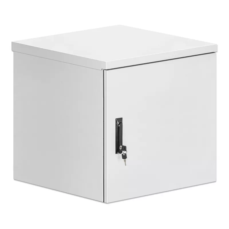 Intellinet Industrial IP55 19 Zoll Wandgehäuse mit integrierten Lüftern, 12HE 600 mm Tiefe, dachmontierte Zwei-Lüfter-Belüftungseinheit, staub- und wasserdichtes Gehäuse, montiert, Lichtgrau RAL7035