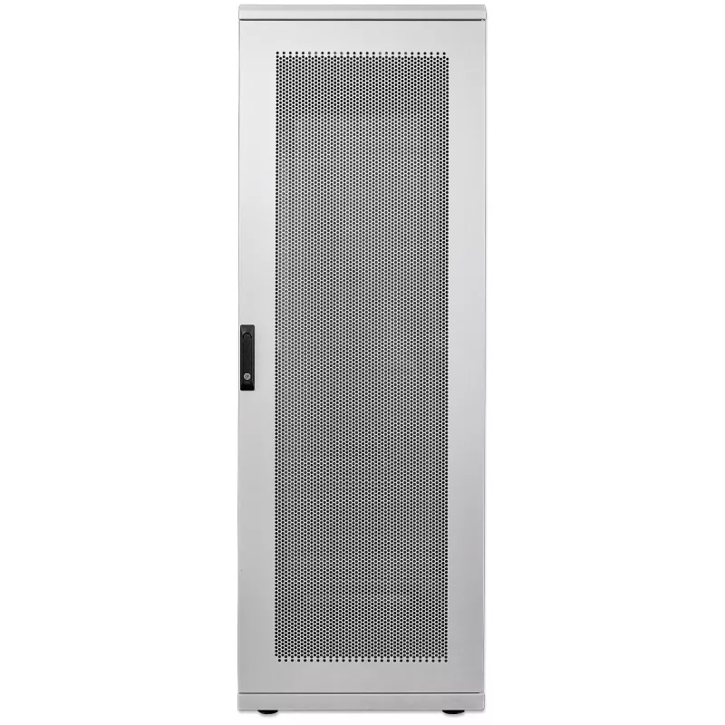 Intellinet 19 Zoll Serverschrank – freistehend, 42 HE, 600 x 1000 mm (B x T), grau, montiert, max. 1500 kg, Mehrpunkt-Türschloss, ein Schloss pro Seitenwand, nutzbare Tiefe 123 bis 773 mm, IP20, Rack, Stahl