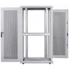 Intellinet 19 Zoll Serverschrank – freistehend, 42 HE, 600 x 1000 mm (B x T), grau, montiert, max. 1500 kg, Mehrpunkt-Türschloss, ein Schloss pro Seitenwand, nutzbare Tiefe 123 bis 773 mm, IP20, Rack, Stahl