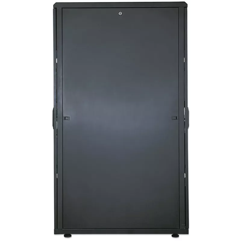 Intellinet 19-Zoll Serverschrank – freistehend, 42HE, 800 x 1000 mm (B x T), schwarz, montiert, max. 1500 kg, Mehrpunkt-Türverriegelung, eine Verriegelung pro Seitenwand, nutzbare Tiefe 123 bis 773 mm, IP20, Rack, Stahl
