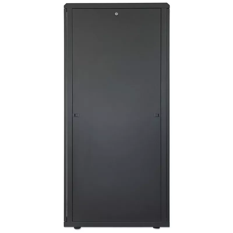 Intellinet 19-Zoll-Netzwerkschrank – freistehend, 42HE, 800x800mm (Breite x Tiefe), Schwarz, Flatpack, max. 1500kg, Mehrpunkt-Türverriegelung, ein Schloss pro Seitenwand, nutzbare Tiefe 123 bis 573mm, IP20, Rack, Stahl