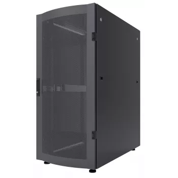 Intellinet 19 Zoll Serverschrank – freistehend, 36HE, 600x1200 mm (Breite x Tiefe), Schwarz, Flatpack, max. 1500 kg, Mehrpunkt-Türverriegelung, eine Verriegelung pro Seitenwand, nutzbare Tiefe 123 bis 973 mm, IP20, Rack, Stahl