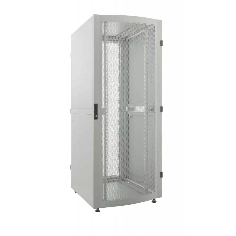 Intellinet 19-Zoll-Serverschrank – freistehend (Premium), 26U, 600 x 1000 mm (B x T), Grau, montiert, max. 2000 kg, Mehrpunkt-Türverriegelung, geteilte Seitenwände (zwei Schlösser pro Seite), nutzbare Tiefe 129 – 829 mm, IP20, Rack, Aluminium