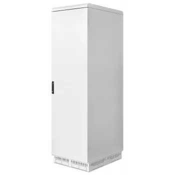 Intellinet Industrial IP55 19-Zoll-Netzwerkschrank mit integrierten Lüftern, 42HE 800 mm Tiefe, dachmontierte Vierfach-Lüftereinheit, Schutz gegen Staub und Strahlwasser, standmontiert, montiert, Hellgrau RAL7035