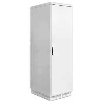 Intellinet Industrial IP55 19-Zoll-Netzwerkschrank mit integrierten Lüftern, 42HE 800 mm Tiefe, dachmontierte Vierfach-Lüftereinheit, Schutz gegen Staub und Strahlwasser, standmontiert, montiert, Hellgrau RAL7035