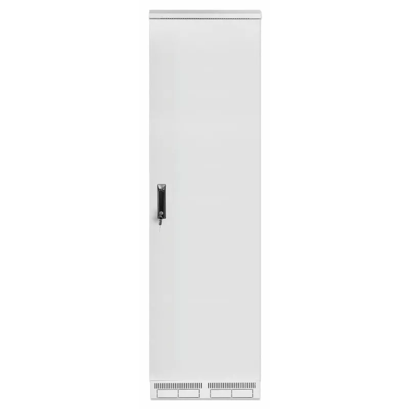 Intellinet Industrial IP55 19-Zoll-Netzwerkschrank mit integrierten Lüftern, 42HE 800 mm Tiefe, dachmontierte Vierfach-Lüftereinheit, Schutz gegen Staub und Strahlwasser, standmontiert, montiert, Hellgrau RAL7035