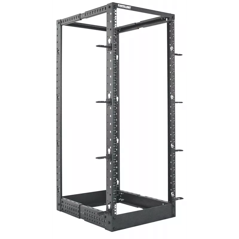 Intellinet 19 Zoll Netzwerk-Rack – Open Frame (4-Post), 26HE, Schwarz, Flachverpackung, max. 360 kg