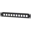 Intellinet Patch Panel, leer, 10 Zoll, 1HE, 10-Port, Schwarz, Rack-Montage, 1HE, Schwarz