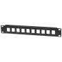 Intellinet Patch Panel, leer, 10 Zoll, 1HE, 10-Port, Schwarz, Rack-Montage, 1HE, Schwarz