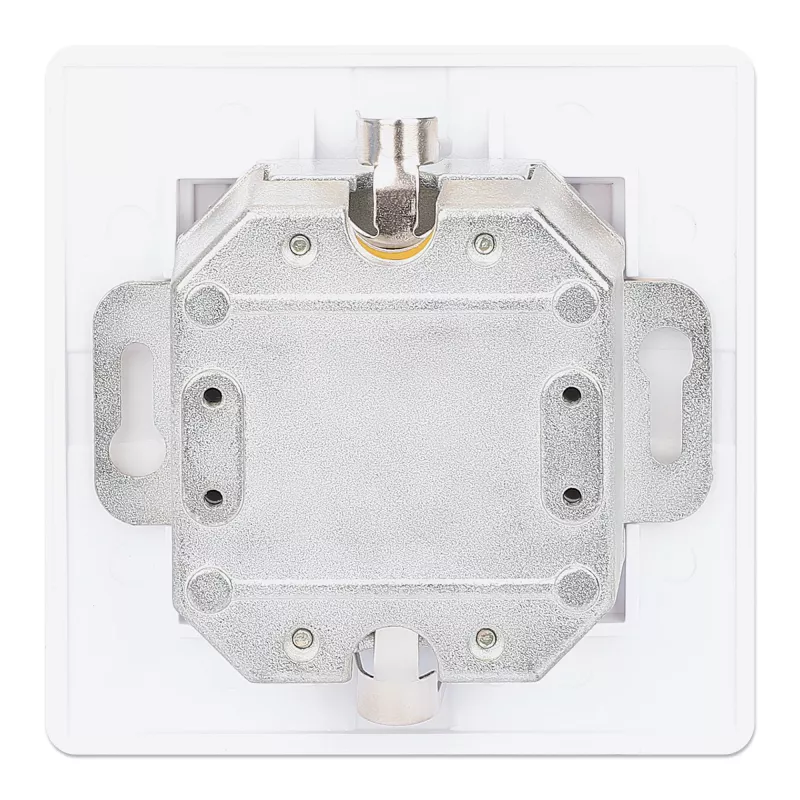 Intellinet 2-Port Cat6a 10G Geschirmte RJ45 Wanddose Unterputz mit Abdeckrahmen, STP, Signalweiß RAL9003