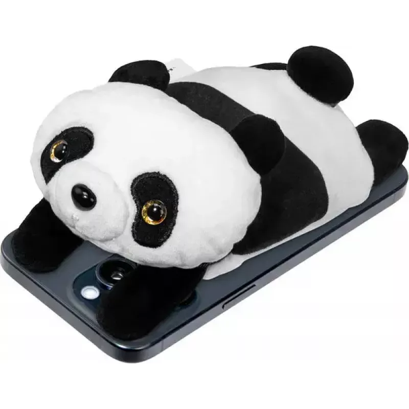 Wallet LAUT MAGMOJI — MagSafe-kompatible Brieftasche mit Panda-Design, ABS/Plüsch/Stoff/Metall/Nylon, Schwarz & Weiß