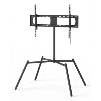 Hama 00220894 Staffelei-TV-Ständer, freistehend, schwenkbar, höhenverstellbar, bis 90 Zoll (2,29 m), VESA 900x600, max. 50 kg
