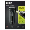 Braun Series 3 Series 3000 Rasierer, Folienrasierer, Schwarz, 2 SensoFoil, LED, Betrieb, Netz/Batterie
