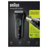 Braun Series 3 Series 3000 Rasierer, Folienrasierer, Schwarz, 2 SensoFoil, LED, Betrieb, Netz/Batterie