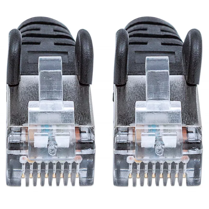 Intellinet Netzwerk-Patchkabel, Cat6A, 1m, Schwarz, Kupfer, S/FTP, LSOH / LSZH, PVC, RJ45, vergoldete Kontakte, Snagless, Booted, lebenslange Garantie