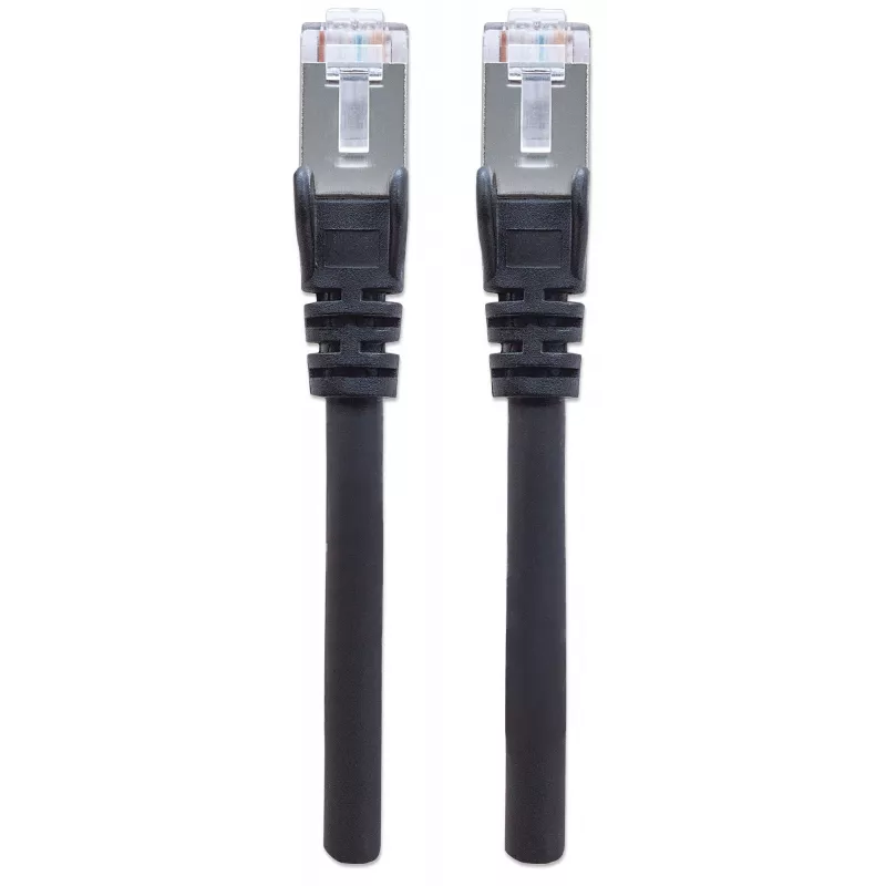 Intellinet Netzwerk-Patchkabel, Cat6A, 1m, Schwarz, Kupfer, S/FTP, LSOH / LSZH, PVC, RJ45, vergoldete Kontakte, Snagless, Booted, lebenslange Garantie