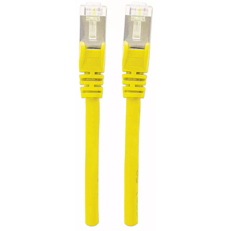 Intellinet Netzwerk-Patchkabel, Cat7-Kabel/Cat6A-Stecker, 0,5 m, Gelb, Kupfer, S/FTP, LSOH / LSZH, PVC, RJ45, vergoldete Kontakte, rastnasenschutzlos, vergossen, lebenslange Garantie