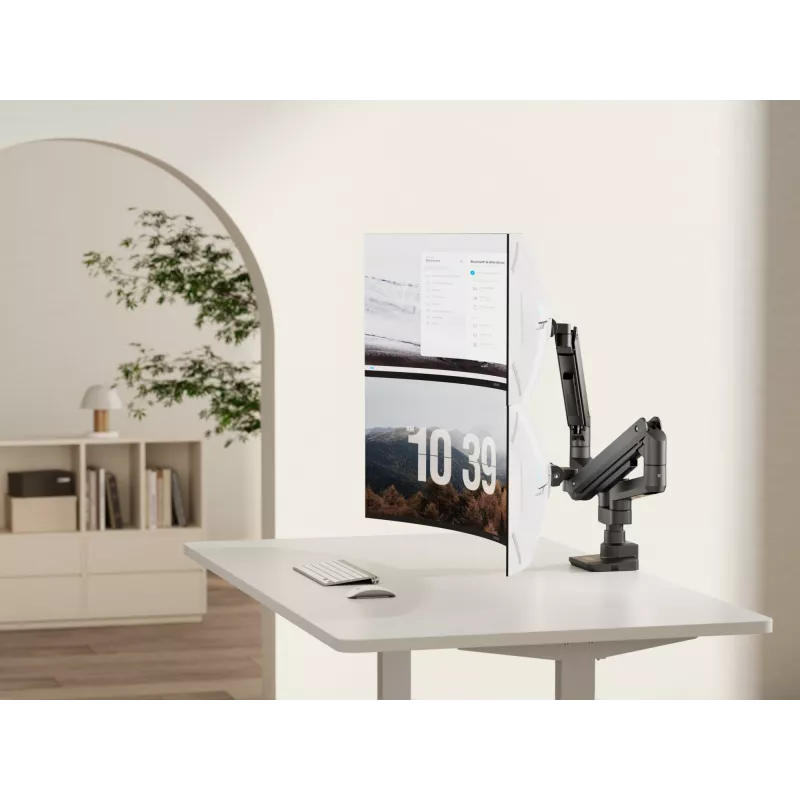 Equip 17-35 Zoll Heavy-Duty Dual-Monitor-Tischhalterung, Schwarz