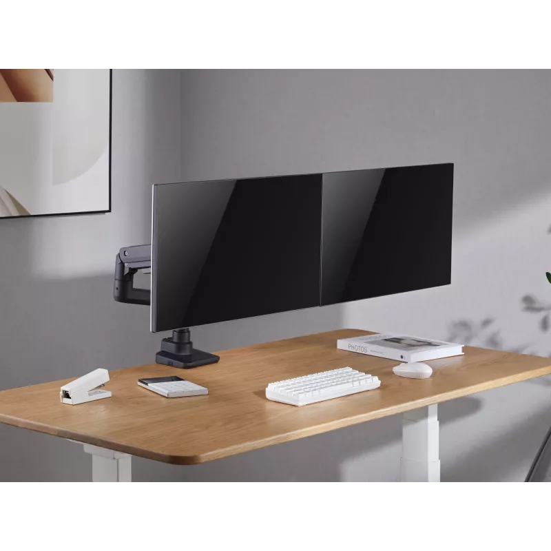 Equip 17-35 Zoll Heavy-Duty Dual-Monitor-Tischhalterung, Schwarz