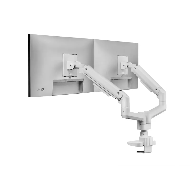 Equip 17 Zoll - 35 Zoll Hochbelastbare Dual-Monitor-Tischhalterung, Weiß