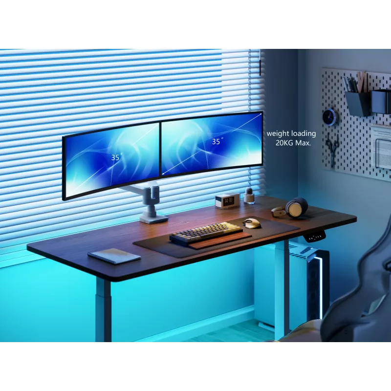 Equip 17 Zoll - 35 Zoll Hochbelastbare Dual-Monitor-Tischhalterung, Weiß
