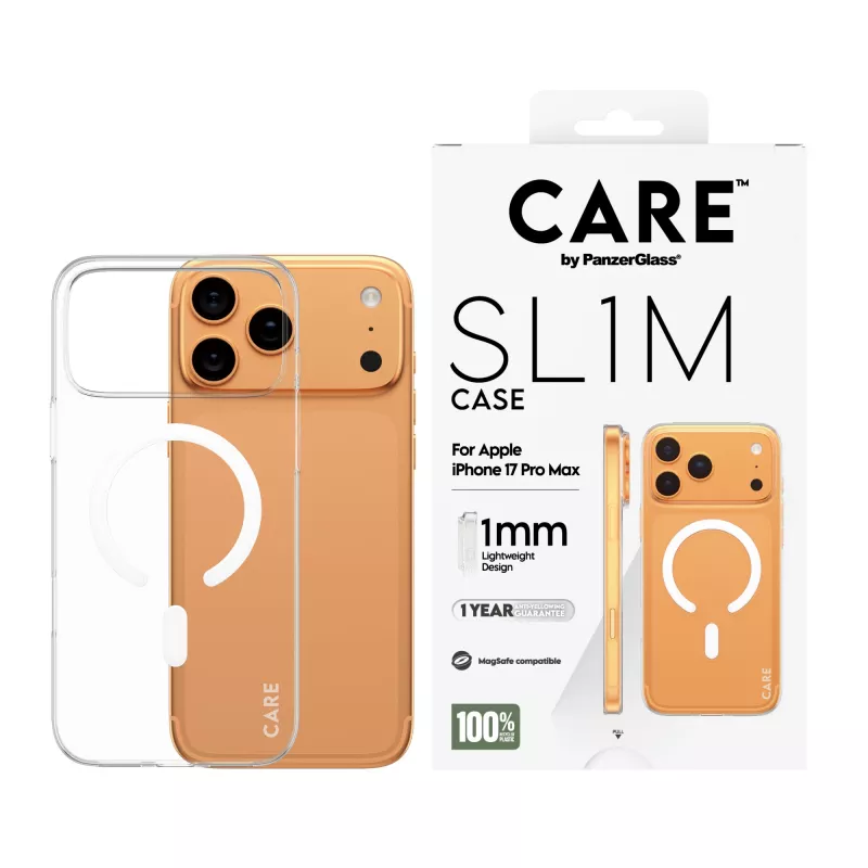 Schutzhülle PanzerGlass CARE™ SL1M Hülle Transparent mit MagSafe für iPhone 17 Pro Max